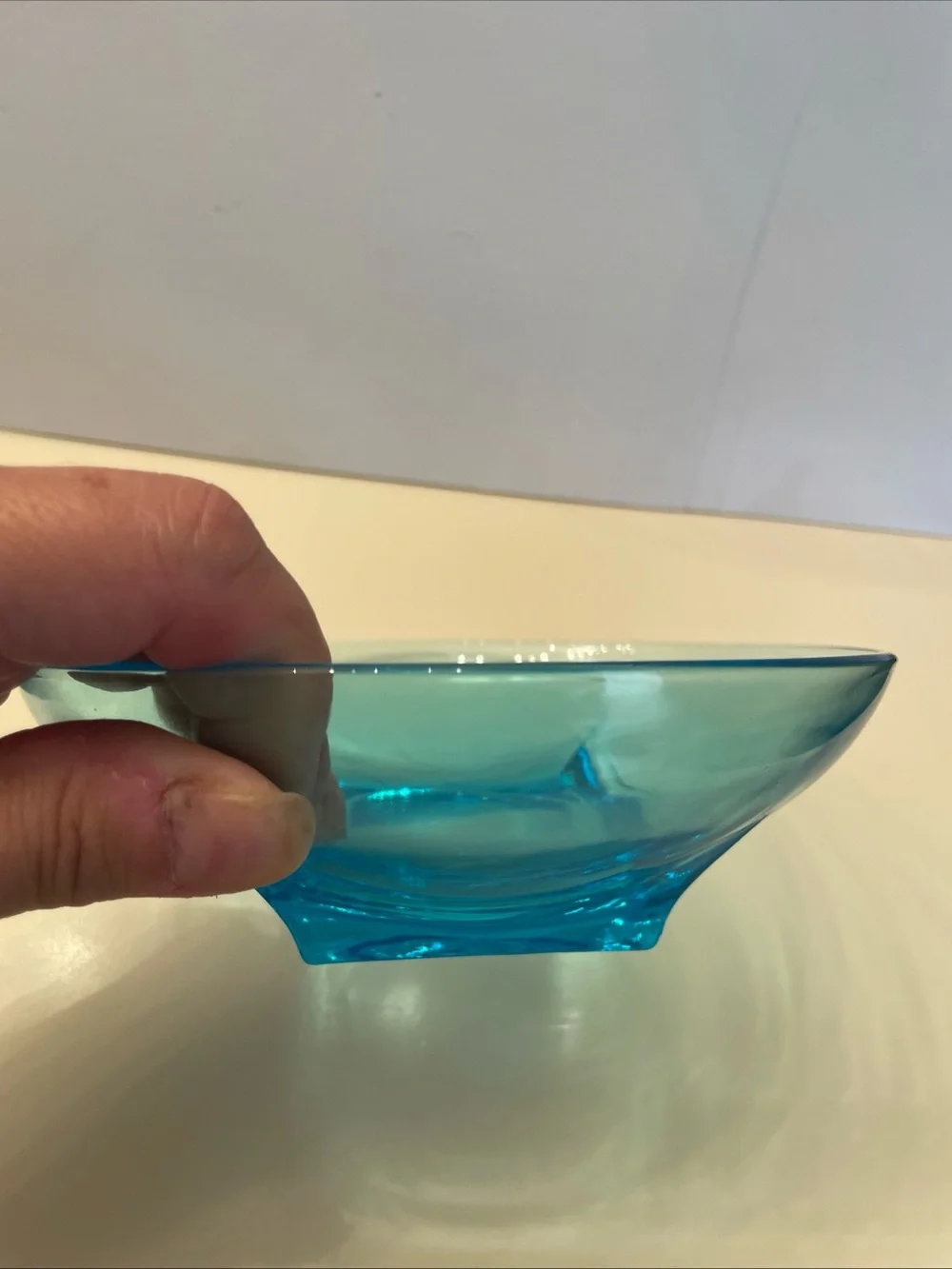 Vintage Hazel Atlas Aqua/Capri Blue - Colonial Pattern- Round Small Bowl 6 inch